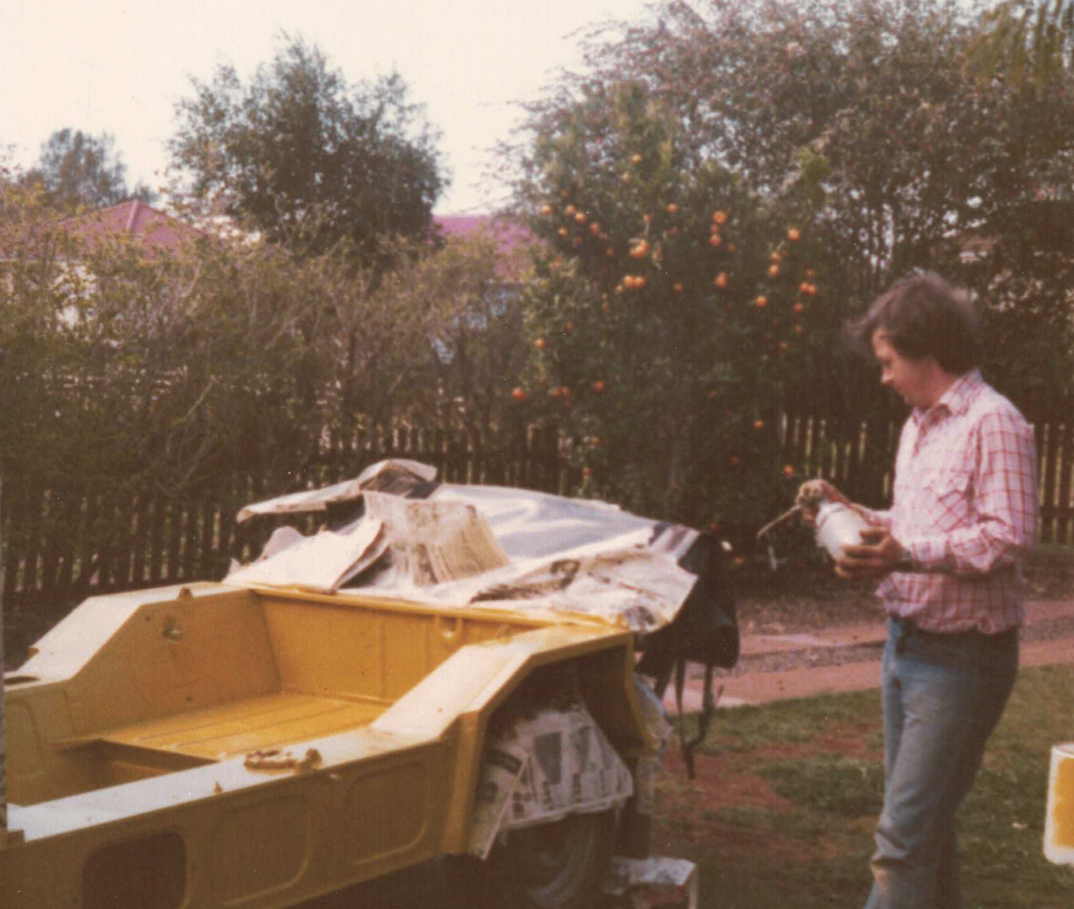 Giving the Moke a touchup of paint