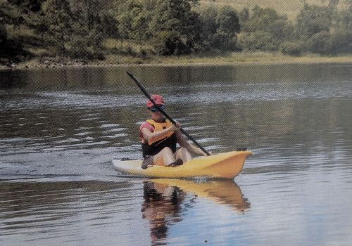 Caroline with kayak